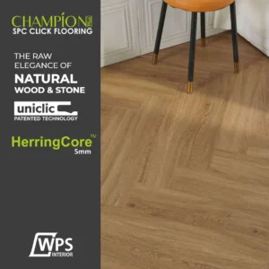 Lantai SPC Herringbone Tebal 5mm Denpasar Bali